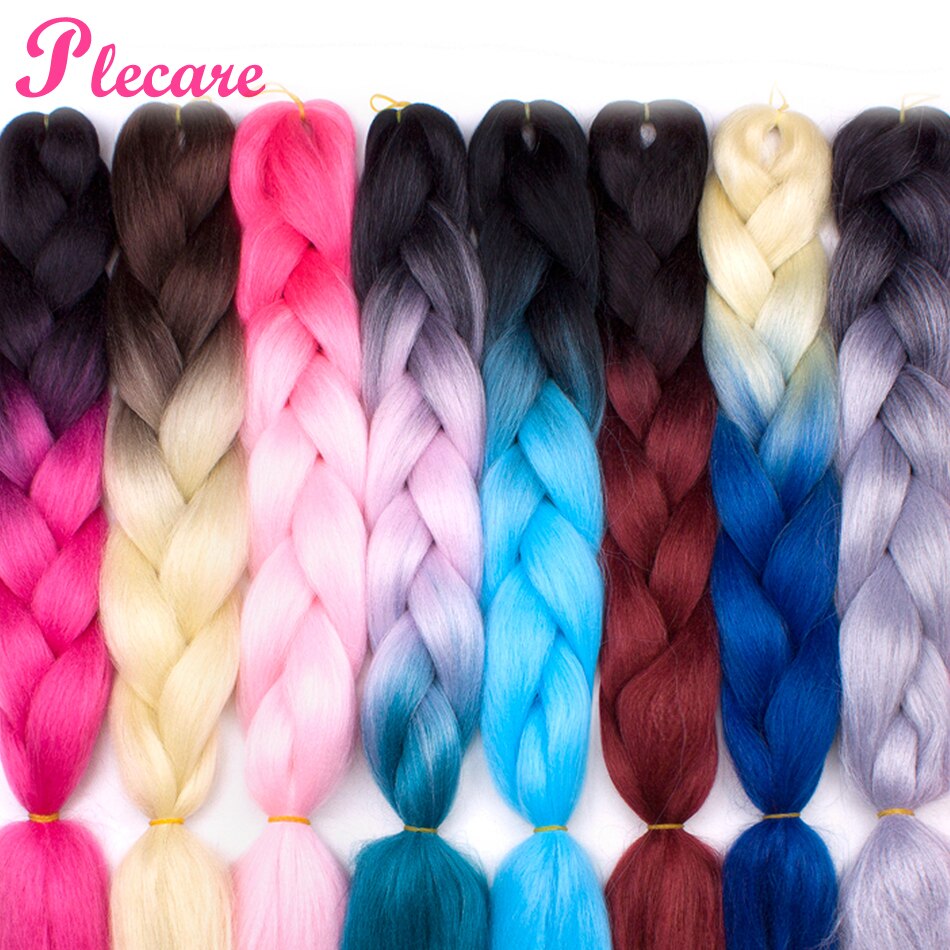 Plecare Three/Two Tone Colored Crochet Braids Hair 24 100 ׶/ ռ  긣  극̵  ͽټ/Plecare Three/Two Tone Colored Crochet Braids Hai